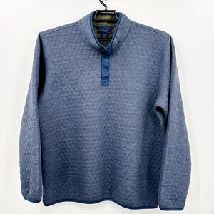 Wilkens Bros Heritage Collection Sweater Mens Size XXL Blue 1/4 Snap Quilted